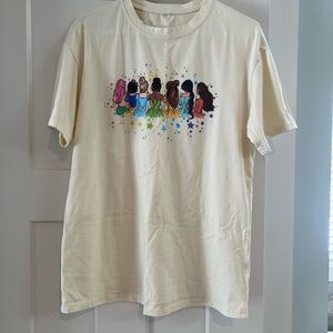 Women Light Yellow Oversized Princess Tshirt